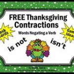 FREE Thanksgiving Activities Contractions Printable Task Cards Literacy
