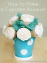 Cupcakes arranged as a flower bouqet.